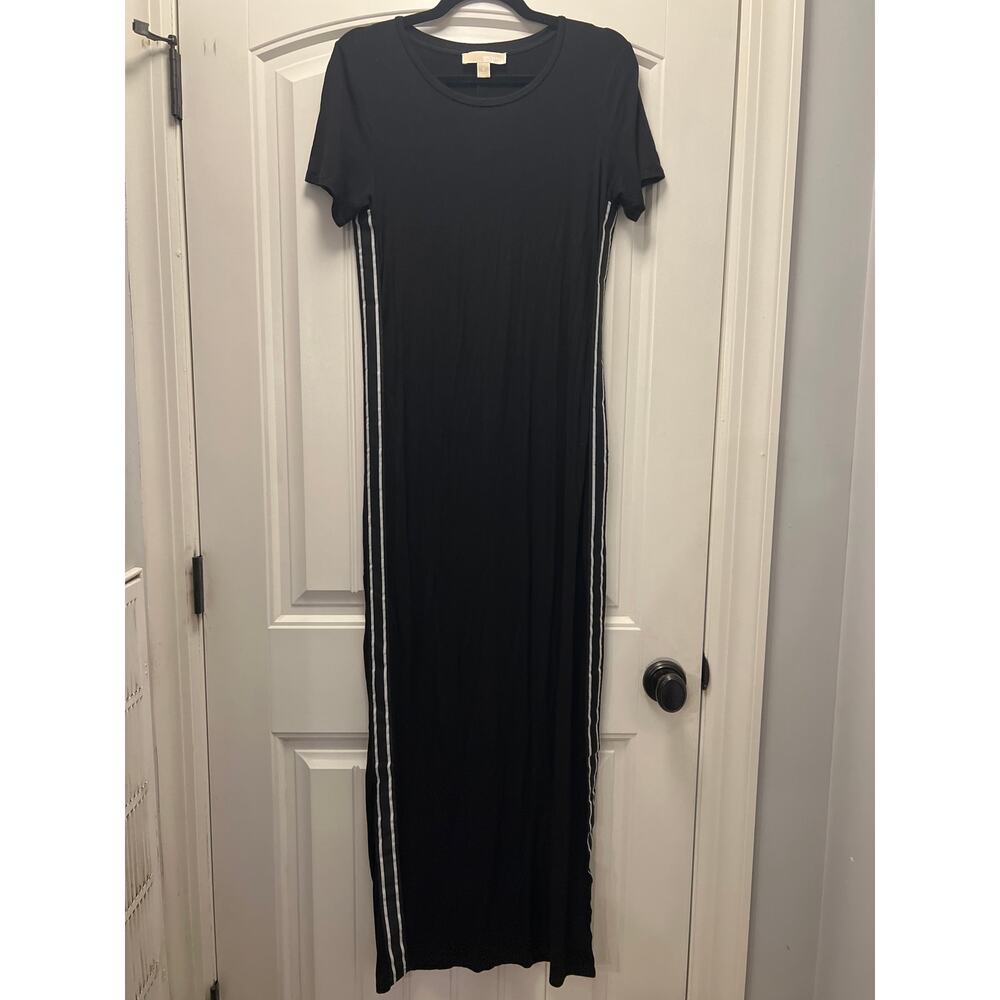 Michael Kors Women’s‎ Short Sleeve Striped Maxi T Shirt Dress Size M Black White - Picture 2 of 8